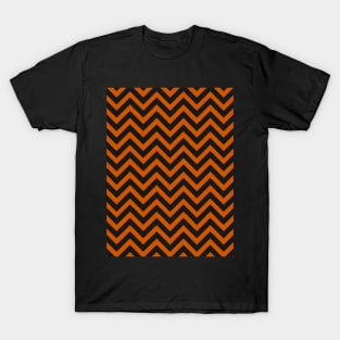 Black and Orange Chevron Zig Zag T-Shirt